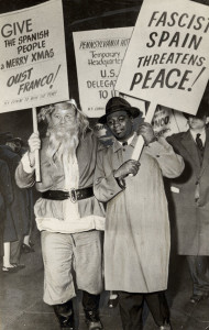 Manifestación antifranquista en Nueva York, década de los 50
