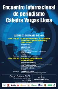 Encuentro sobre periodismo en Lima día 23 marzo