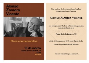 Invitación placa Zamora Vicente