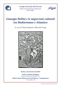 Locandina Convegno Internazionale Giuseppe Bellini, Roma 15-16 maggio 2017